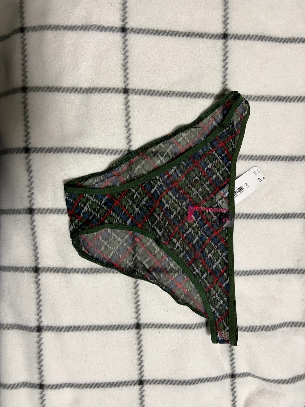La SENZA Green Plaid Hipster Panty Sheer L